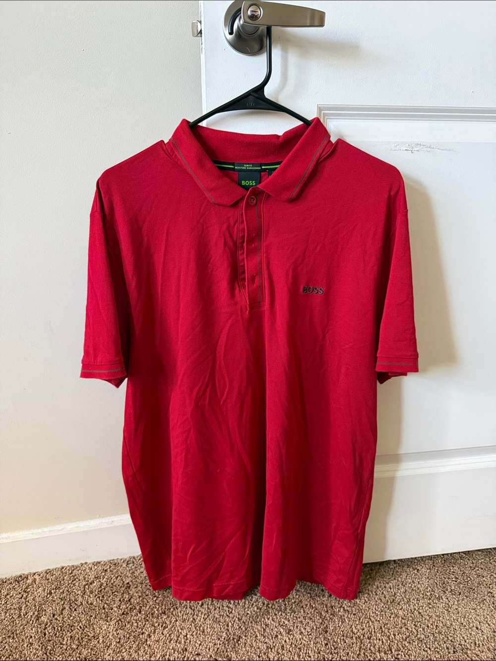 BOSS Red Short-Sleeve Polo with Subtle Logo